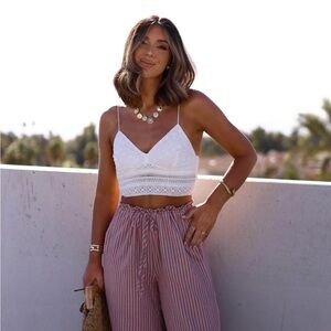 White Lace Crop Top